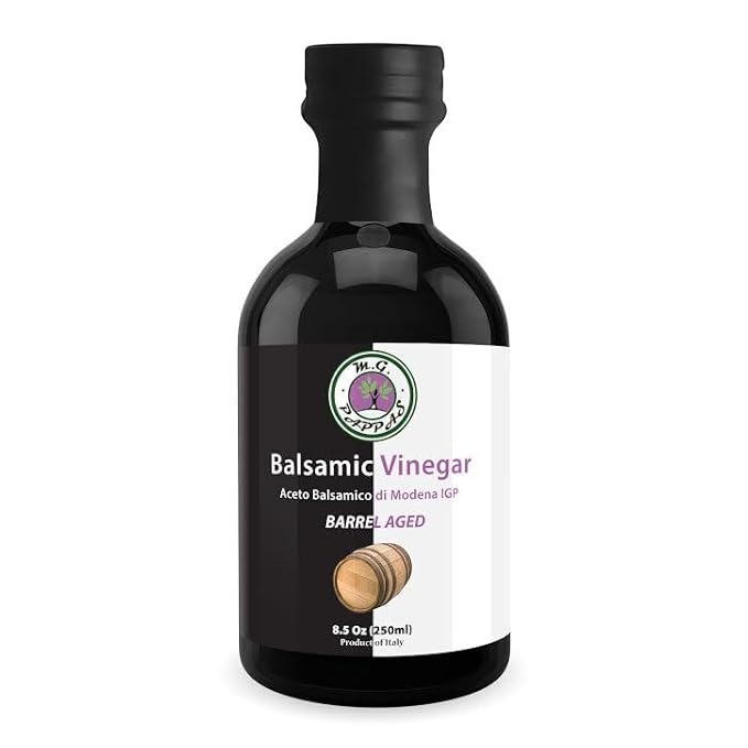 M.G. PAPPAS Balsamic Vinegar from Italy - Gourmet Balsamic Italian Vinegar - A Great Addition to Vinaigrettes Salads &amp Dressings - No Preservatives No Added Sugar No Additives - 8.5 Fl Oz (250m