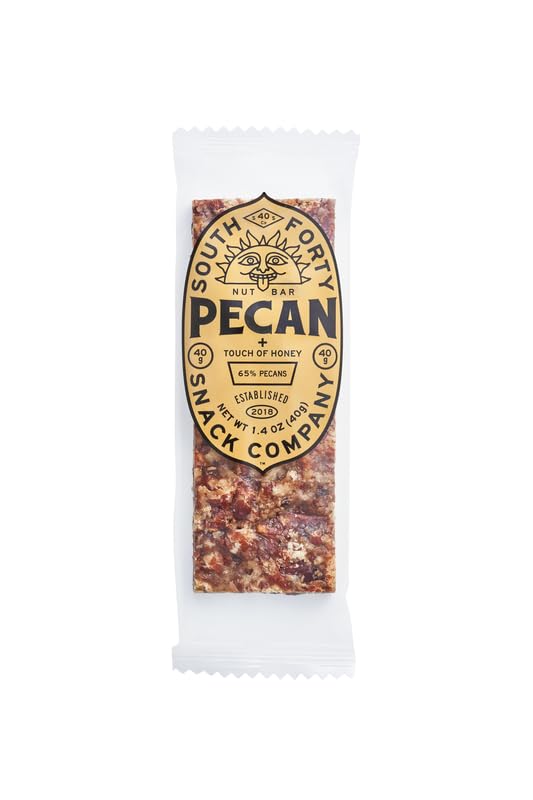 South 40 Snacks Crunchy Pecan Bar Just 4 Ingredients Touch of Honey (40g Bar Pack of 12)