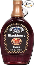Amish Wedding Foods Fruit Flavored Pancake &amp Waffle Syrup TWO 12 fl. oz. Bottles (Blackberry)