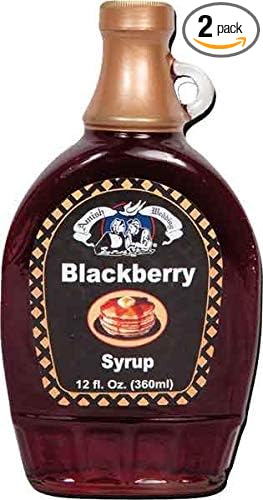 Amish Wedding Foods Fruit Flavored Pancake &amp Waffle Syrup TWO 12 fl. oz. Bottles (Blackberry)
