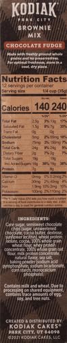 Kodiak Brownie Baking Mix Chocolate Fudge High Protein100% Whole Grains (Pack of 2)