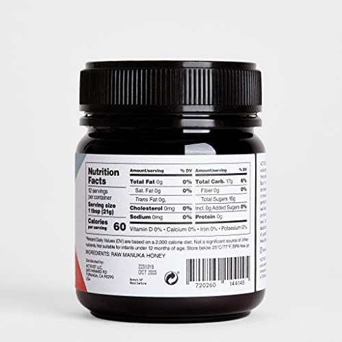 ACTIVIST Raw Manuka Honey 1000+MGO | Product of New Zealand | Certified Non-GMO | BPA-Free Jar (8.8 oz| 250 g)