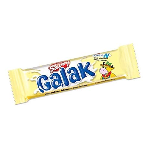 GALAK Chocolate Blanco con Leche / White Chocolate with Milk 12 und x 30 gr c/u / 12 bars x 1.06 Oz each