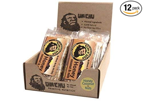Umchu - Primitive Nutrition Honey Coconut &amp Nuts (Box of 12) Paleo No Refined Sugar Gluten Free Dairy Free