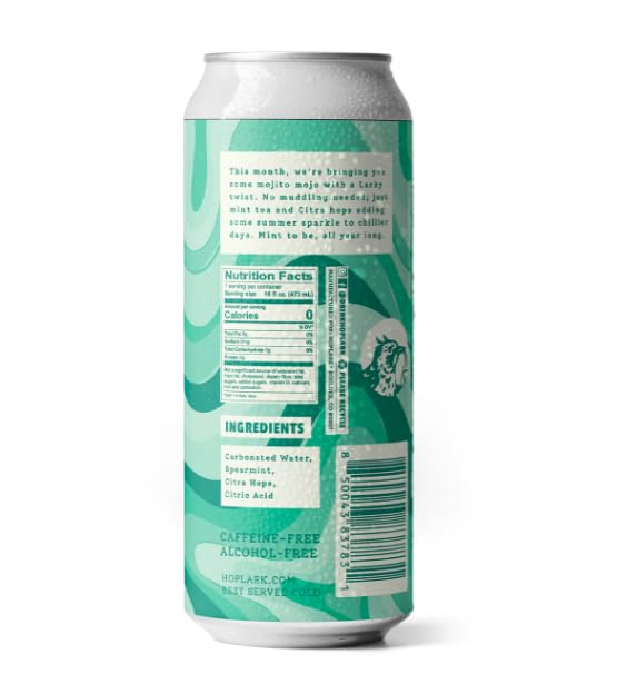 HOPLARK Sparkling HopTea – THE MOJITO ONE 16fl oz Tall Cans (Pack of 12) – Unsweetened – Antioxidants – Polypohenols – Zero Calorie – Caffeine Free