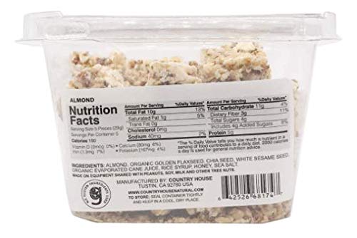 Country House ALMOND CRUNCH PACK (5 Counts) with Chia and Flaxseed All Natural Easy to Read Ingredients No Artificial or Natural Flavors Added No Gluten Low Sodium and a Crisp in Every Bite!