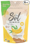 Sol Simple Banana Dried Organic 6 oz (Pack of 6)
