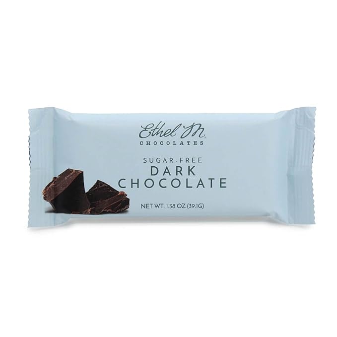 Ethel M Chocolates Premium Sugar Free Dark Chocolate Bars Individually Wrapped Chocolate Candy Bars for Gifting Holidays &amp Everyday Indulgence (24 Pieces)