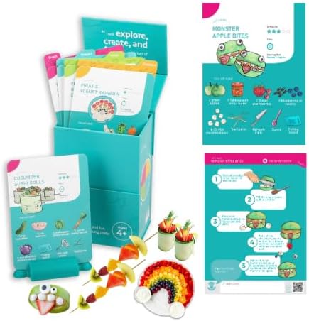My First Recipe Box for Kids: Montessori-Inspired Easy-to-Follow Recipes with Visual Guides. Cookbook for Kids Ages 4+ with Storage Box and Recipe Stand.