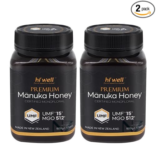 (Pack of 2) Hi Well Premium Manuka Honey Certified Monofloral UMF 15+ MGO 515+ 500g