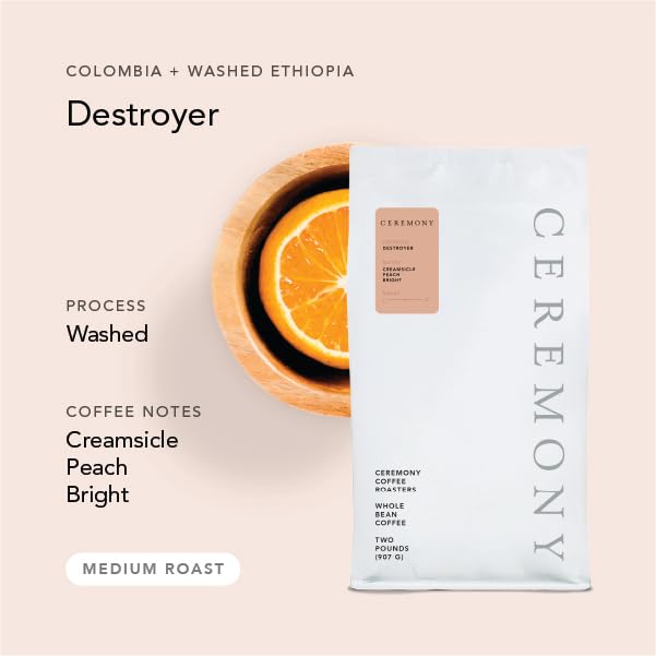 Ceremony Coffee Roasters - Destroyer Espresso Blend - Specialty Whole Bean or Ground Coffee- 2lb Bag (Whole Bean)