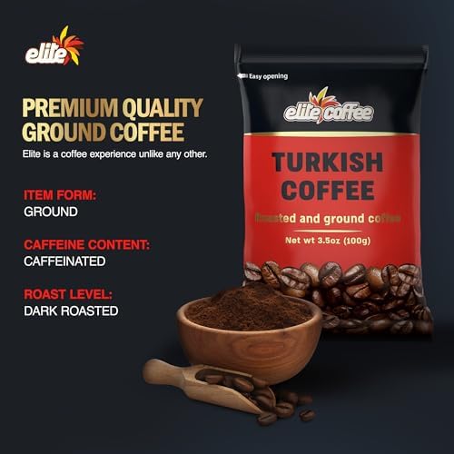 Elite Turkish Ground Roasted Coffee Bag 3.5000-ounces (Pack of 10)