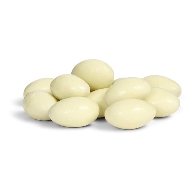 Gourmet White Chocolate Covered Almonds by Its Delish 1 lb (16 Oz) Bag | White Milk Chocolate Coated Almond Nuts Kosher Dairy
