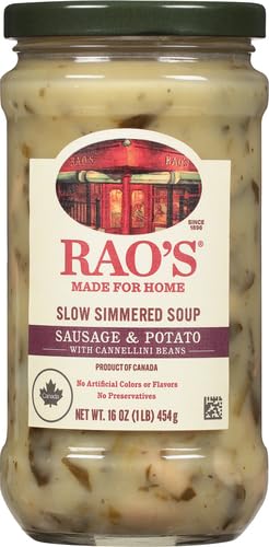 Rao's Made for Home Sausage &amp Potato Soup 16oz Real Vegetables Traditional Italian Heat and Serve Soup (Pack of 6)