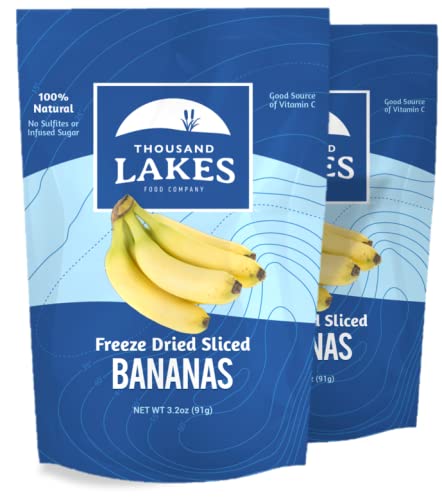 Thousand Lakes Freeze Dried Fruit 3 2-Pack (6 Pouches Total) Bundle | 100% Raspberries Sliced Strawberries and Sliced Bananas