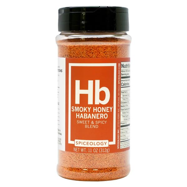 Hb Smoky Honey Habanero All Purpose Rub 11 oz - Sweet &amp Spicy - Premium Gourmet BBQ Seasoning - Non GMO &amp Gluten Free