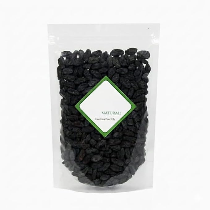 Premium Dry Black Raisins Seeded | Kali Kishmish with Seeds | Dried Black Grapes Fruits 250g [Size - Jumbo]