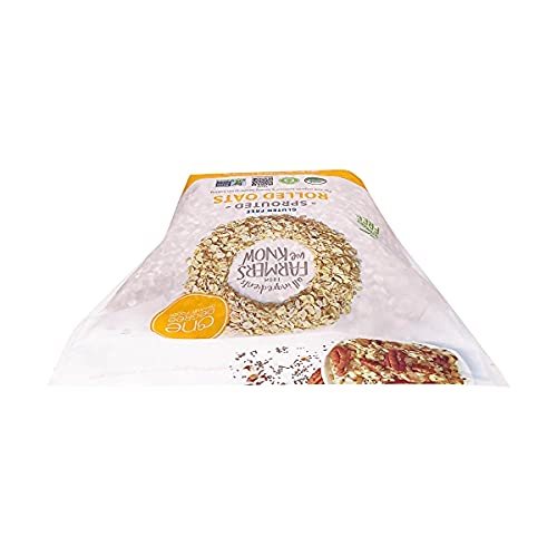 Gourmet Kitchn One Degree Organic Sprouted Rolled Oats 3 Pack (5 lb Each Pouch 15 lbs Total) - Family Size - Gluten-Free Non-GMO Plant-Based Vegan