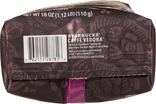 Starbucks Whole Bean CoffeeDark Roast CoffeeCaffè Verona100% Arabica1 bag (18 oz)(Pack of 2)