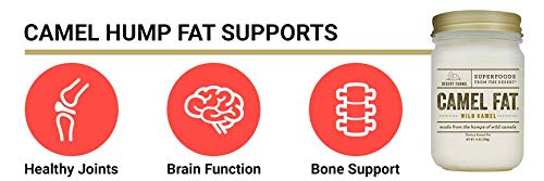 Desert Farms - Real Organic Cooking Camel Hump Fat - Halal Paleo and Keto Certified - Quickly Melting Use For Fry [High Smoke Point] - 31 Fatty Acids &amp Gluten-Free - Made In The USA [14 oz]