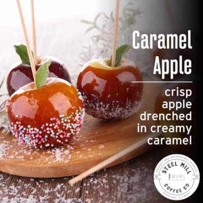 Steel Mill Coffee Co. Caramel Apple Whole Bean Coffee – 2 LB Bag | Medium Roast Colombian Arabica | Vegan Gluten-Free Sugar-Free Dairy-Free | Grown in Colombia