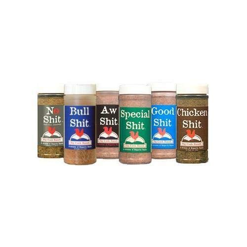 Big Cock Ranch Big 6 Sampler (Pack of 6 Seasonings with 1 each of Bull Special Good Aw Chicken and No)