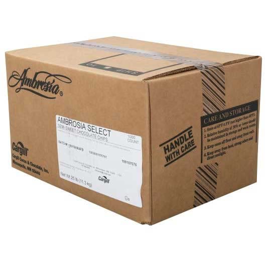 Ambrosia Select Semi-Sweet Chocolate Drop Baking Chips 25 Pound - 1 each.