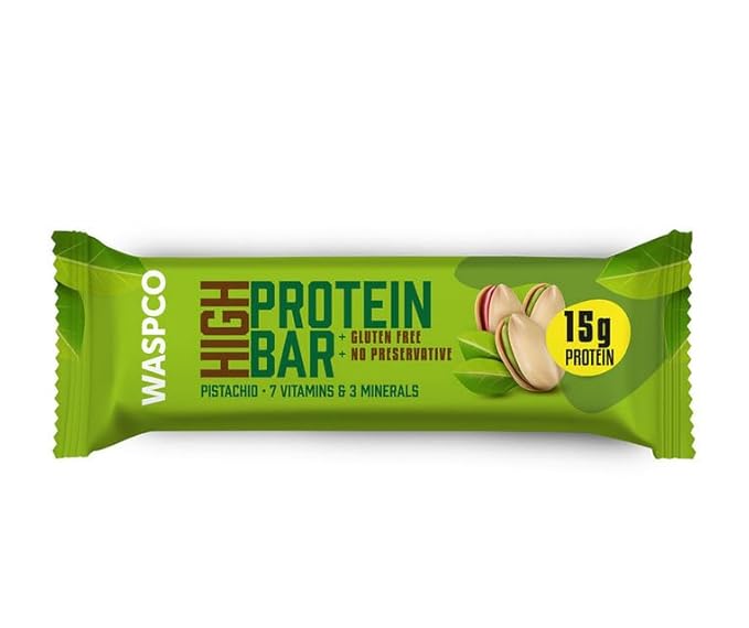 (12 Count) Protein Bars PISTACHIO Gluten Free with 15g Protein and 2g Sugar 50G