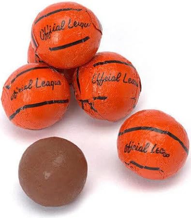Premium Milk Chocolate Basketballs– Individually Foil Wrapped – Fun Party Favor Candy &amp Gifts for Basketballs Fans Coaches and Events (2 Pound)