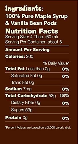 Tree Juice Vanilla Infused Maple Syrup | 100% Pure Grade A Maple Syrup | All Natural Non GMO Vegan Gluten Free Vegetarian Paleo | 12 Ounce Bottle