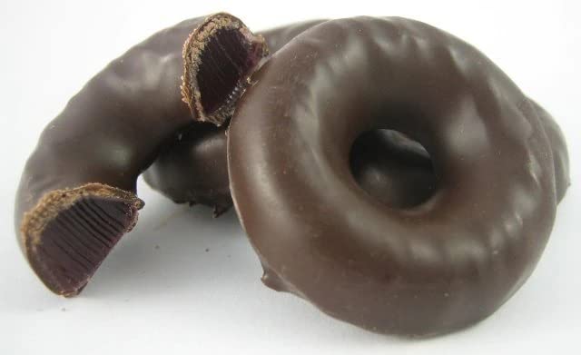 Bayside Candy Chocolate Raspberry Rings - Dark Chocolate Covered Raspberry Jell Rings - Jelly Rings (10LB)