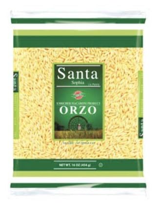 SantaSophia Orzo Pasta byBesler Traditional Durum Wheat 16 oz Pack of 4