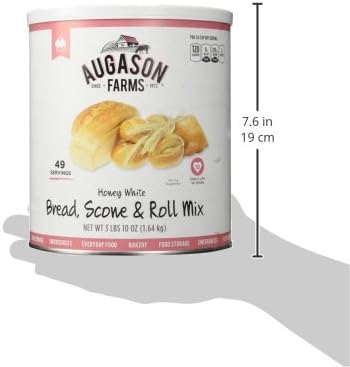 Augason Farms Bread and Roll Mix Can Emergency Food Supply48 Servings10 Year Shelf Life - Makes 6 Loaves or 72 Bread Rolls for Prepared Meals Ready to Eat(Pack of 3)
