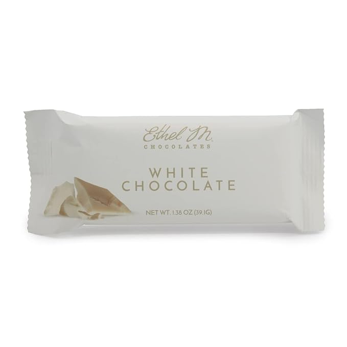 Ethel M Chocolates Premium White Chocolate Bars Individually Wrapped Chocolate Candy Bars for Gifting Holidays &amp Everyday Indulgence (24 Pieces)