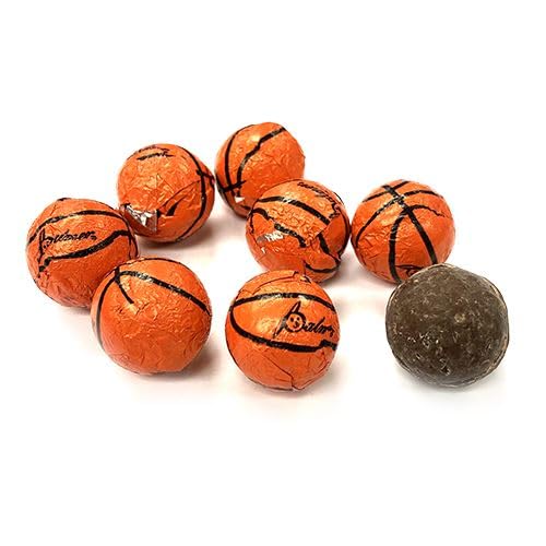 Premium Milk Chocolate Basketballs– Individually Foil Wrapped – Fun Party Favor Candy &amp Gifts for Basketballs Fans Coaches and Events (1 Pound)