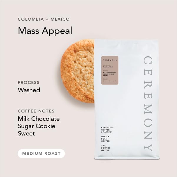Ceremony Coffee Roasters - Mass Appeal House Espresso Blend - Specialty Coffee - 2lb Bag (Whole Bean)