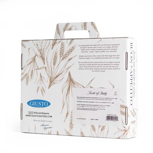 Giusto Sapore Pasta Gift Set - Imported From Italy - Perfect for The Foodie In Your Life - Taste Of Italy Basil Tagliatelle Tagliatelle &amp Barolo Tagliatelle