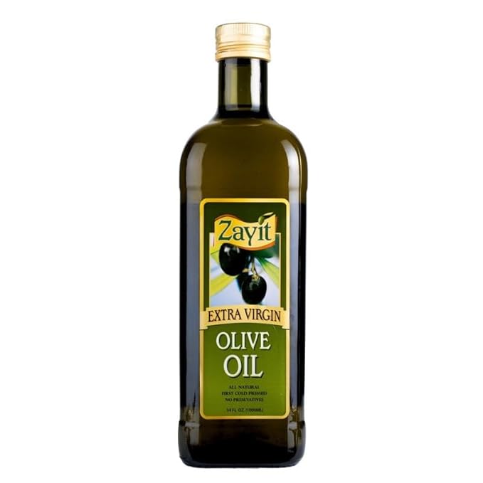 Zayit All Natural Organic Extra Virgin Olive Oil - First Cold Press 34 fl oz Glass Bottle (Kosher for Passover)