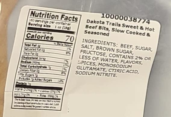 Dakota Trails Kippered Beef Jerky Sweet &amp Hot Flavor Large Bulk Bag 10 Pounds