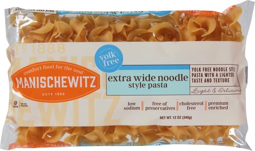 Manischewitz MANI Yolk Free X Wide Egg Noodles 12 Oz (Pack Of 12)