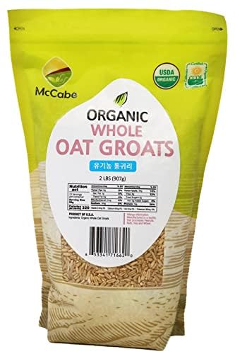 McCabe Organic Whole Grain Oats (2lbs) &amp Rye Berries (2lbs) Combo | USDA &amp CCOF Certified | Raw &amp Whole | Packed in USA
