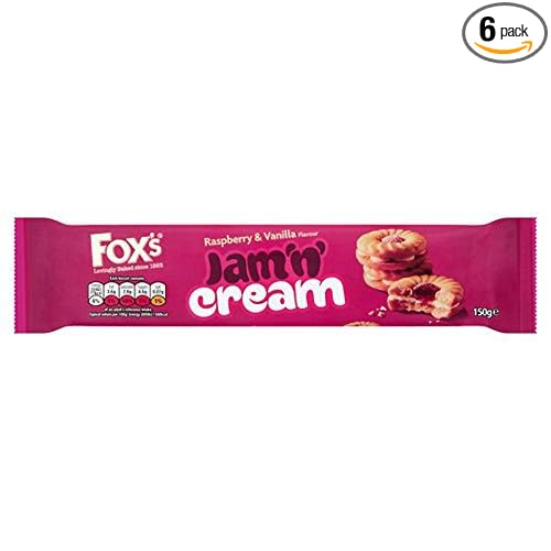 Fox's Jam 'n' Cream Raspberry &amp Vanilla 150g (Pack of 6)