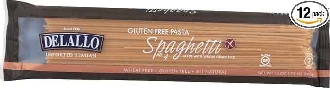 DeLallo Gluten Free Brown Rice Spaghetti 12-Ounce (Pack of 12) by DeLallo