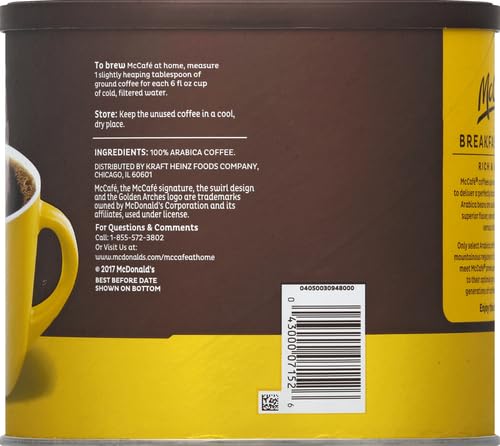 McCafe Breakfast BlendLight Roast Ground Coffee30 oz Canister(Pack of 2)