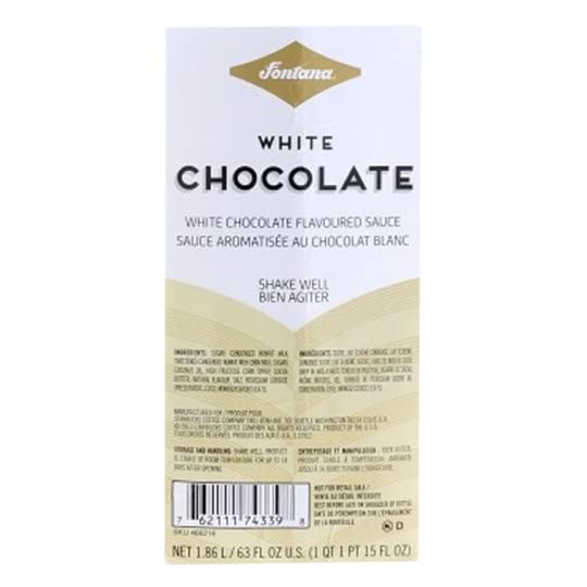 Fontana White Chocolate Mocha Sauce (63 oz 2 Pack) – Premium White Chocolate Flavoring for Coffee Lattes Desserts &amp Baking – Includes Dispensing Pump for Easy Use – Kosher Certified – By Dr. Va