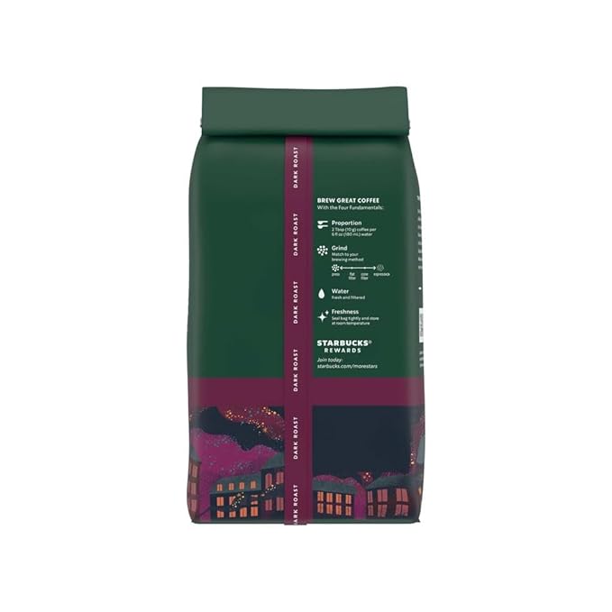 Starbucks Dark Roast Whole Bean Coffee — French — 100% Arabica — 1 bag (28 oz) (Pack of 2)