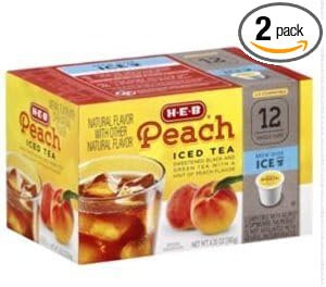 H.E.B Iced Tea Single Serve Cups 12 cts. Peach (Pack of 2)