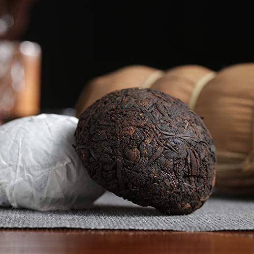 500g of ripe Pu 'er tea (5 pieces * 100g) 17.6oz tuocha wrapped in bamboo leaves
