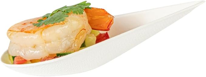 Restaurantware Tasting Spoons - 100 Pack - 4.25 Inch Pulp Safe Home Compostable Teardrop Mini Spoon - Eco-Friendly Sugarcane Bagasse Disposable Utensils for Catering Food Tasting