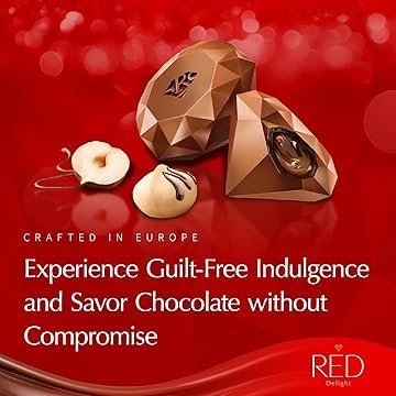 RED Delight®™ 100 Piece Chocolate Gift Box (100 Piece Gift Box w/Diamond Truffles Milk Chocolate w/Hazelnut &amp Macadamia Filling)